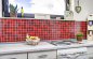 Preview: Mosaique Carre Mosaique de verre rouge translucide aspect retro brillant