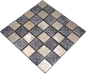 Preview: Mosaik Quadrat Glasmosaik Resin Optik mix Mix Transluzent Reliefoptik champagner schwarz glänzend