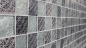 Preview: Mosaique carree Mosaique de verre Resin optique mix silver Mix translucide optique relief argent brillant