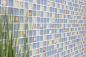 Preview: Mosaique de coquillages Mosaique de verre blanc bleu argente Carrelage 82B-0104