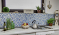 Preview: Mosaique de coquillages Mosaique de verre blanc bleu argente Carrelage 82B-0104