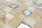 Preview: Mosaique de coquillages Mosaique de verre blanc beige argent Carrelage 82B-0112