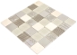 Preview: Mosaico de vidrio azulejos de mosaico de piedra mosaico de acero en relieve beige crema barro pared azulejos backsplash cocina cuarto de bano 88-1224