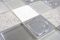 Preview: Mosaico de vidrio mosaico azulejos piedra artificial acero relieve gris grafito crema pared azulejo backsplash cocina bano 88-0217