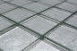 Preview: Mosaikfliesen Glasmosaik Silber Struktur Quadrat Crystal