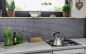 Preview: Azulejo mosaico de piedra artificial Mosaico de cuarzo Ladrillo artificial Brillo gris Revestimiento de pared - 46-0204 - Kopie