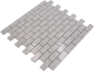 Preview: Azulejo mosaico de piedra artificial Mosaico de cuarzo Ladrillo artificial Brillo gris Revestimiento de pared - 46-0204 - Kopie