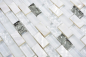Preview: Barras de mosaico compuesto de piedra natural mosaico de azulejos de ladrillo de plata blanca de vidrio mosaico de concha estructura backsplash de la cocina cuarto de bano WC - 87-B01S