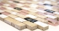 Preview: Mosaique baguettes composite pierre naturelle carreau de mosaique beige rose nacre Brick mosaique verre coquillage mur arriere cuisine salle de bain WC - 87-B05S