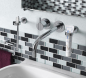 Preview: Mosaikfliesen Glasmosaik Backstein Verbund Bordüre weiss grau schwarz Brick Crystal