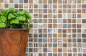 Preview: Mosaico cuadrado de vidrio mosaico de piedra mezcla rustica mezcla translucida beige marron gris mate