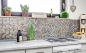 Preview: Pierre naturelle Rustique Carreau de mosaique Mosaique de verre beige marron gris anthracite rouille Revetement mural Carrelage - 82-1206