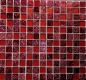 Preview: Kunststein Rustikal Mosaikfliese Glasmosaik Resin dunkelrot feuerrot BAD WC Küchenrückwand Fliesenspiegel Wand - 82-0906