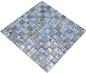Preview: Mosaique Carre Mosaique de verre Resin mix optique bleu noir argent Mix translucide aspect retro brillant