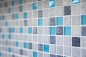 Preview: Piedra artificial mosaico rustico azulejo mosaico de vidrio resina azul gris antracita plata backsplash de cocina - 82-0402