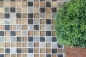 Preview: Mosaik Quadrat Glasmosaik Stein mix gold braun Struktur Mix Transluzent matt