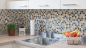 Preview: Mosaik Quadrat Glasmosaik Stein mix gold braun Struktur Mix Transluzent matt