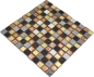 Preview: Mosaik Quadrat Glasmosaik Stein mix gold braun Struktur Mix Transluzent matt