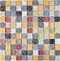 Preview: Mosaico translucido gris negro Mosaico de vidrio Piedra de cristal gris negro oro 83-0207 - 10 hojas de mosaico