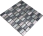 Preview: Mosaique Rectangle Mosaique de verre Pierre mix Retro silver Mix translucide aspect croise argent brillant