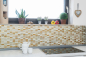 Preview: Mosaique Rectangle Mosaique de verre Pierre mix Retro or Mix translucide aspect croise brillant