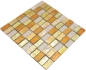 Preview: Mosaique Rectangle Mosaique de verre Pierre mix Retro or Mix translucide aspect croise brillant