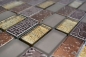 Preview: Mosaique Rectangle Mosaique de verre Pierre mix Retro brun Mix translucide aspect croise brillant