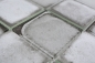 Preview: Mosaique Carre Mosaique de verre Cement Style light grey Translucide Aspect ciment gris clair brillant