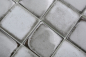 Preview: Mosaique Carre Mosaique de verre Cement Style light grey Translucide Aspect ciment gris clair brillant