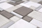 Preview: Mosaique combinaison mosaique de verre pierre alu mix blanc et beige mix translucide aluminium aspect combine beige clair brillant