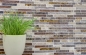 Preview: Mosaik Verbund Glasmosaik Marmor mix beige braun Mix Transluzent Stein Verbundoptik glänzend