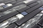 Preview: Glasmosaik Stäbchen Riemchen Edelstahl Schwarz Grafit Fliesenspiegel - 86-0302
