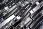 Preview: Glasmosaik Stäbchen Riemchen Edelstahl Schwarz Grafit Fliesenspiegel - 86-0302
