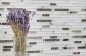 Preview: Mosaico compuesto vidrio mosaico acero mezcla blanco vidrio mezcla translucido acero inoxidable aspecto compuesto brillante
