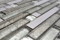 Preview: Glasmosaik Stäbchen Riemchen Edelstahl Cream Silber Changierend - 86-0106
