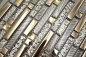 Preview: Mosaique composite Mosaique de verre mix EP or verre translucide aspect maconnerie brillant