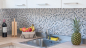 Preview: Mosaikfliesen Glasmosaik Naturstein hellgrau silber cream Quadrat Crystal
