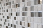 Preview: Mosaique de verre Pierre naturelle gris clair brillant gold cream structure 92-HQ12