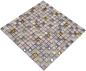 Preview: Mosaique de verre Pierre naturelle gris clair brillant gold cream structure 92-HQ12