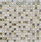 Preview: Mosaico di vetro pietra naturale grigio chiaro lucido oro crema texture 92-HQ12 - Kopie