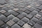 Preview: Mosaique de verre Pierre naturelle Rustique gris fonce graphite noir relief 83-HQ19