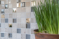 Preview: Mosaico mezcla piedra translucida gris claro plata mate - 10 hojas de mosaico