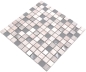 Preview: Mosaico mezcla piedra translucida gris claro plata mate - 10 hojas de mosaico