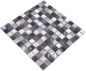 Preview: Pietra naturale mosaico rustico piastrelle di vetro mosaico grigio nero argento antracite bianco piastrelle backsplash cucina parete WC - 83-HQ24 - Kopie