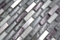 Preview: Glasmosaik Stäbchen Riemchen silber grau schwarz Glitzer Fliesenspiegel - 87-IL017