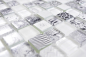 Preview: Mosaique de verre Mosaique Mix Super Blanc Noir Mur Carrelage Cuisine Douche Salle de Bain - 74-0203