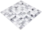 Preview: Glasmosaik Mosaikfliese Mix Super Weiß Schwarz Wand Fliesenspiegel Küche Dusche Bad - 74-0203