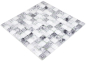 Preview: Mosaique de verre Mosaique Mix Super Blanc Noir Mur Carrelage Cuisine Douche Salle de Bain - 74-0203