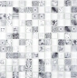 Preview: Mosaique de verre Mosaique Mix Super Blanc Noir Mur Carrelage Cuisine Douche Salle de Bain - 74-0203