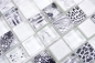 Preview: Mosaique de verre Mosaique Mix Super Blanc Noir Mur Carrelage Cuisine Douche Salle de Bain - 74-0203
